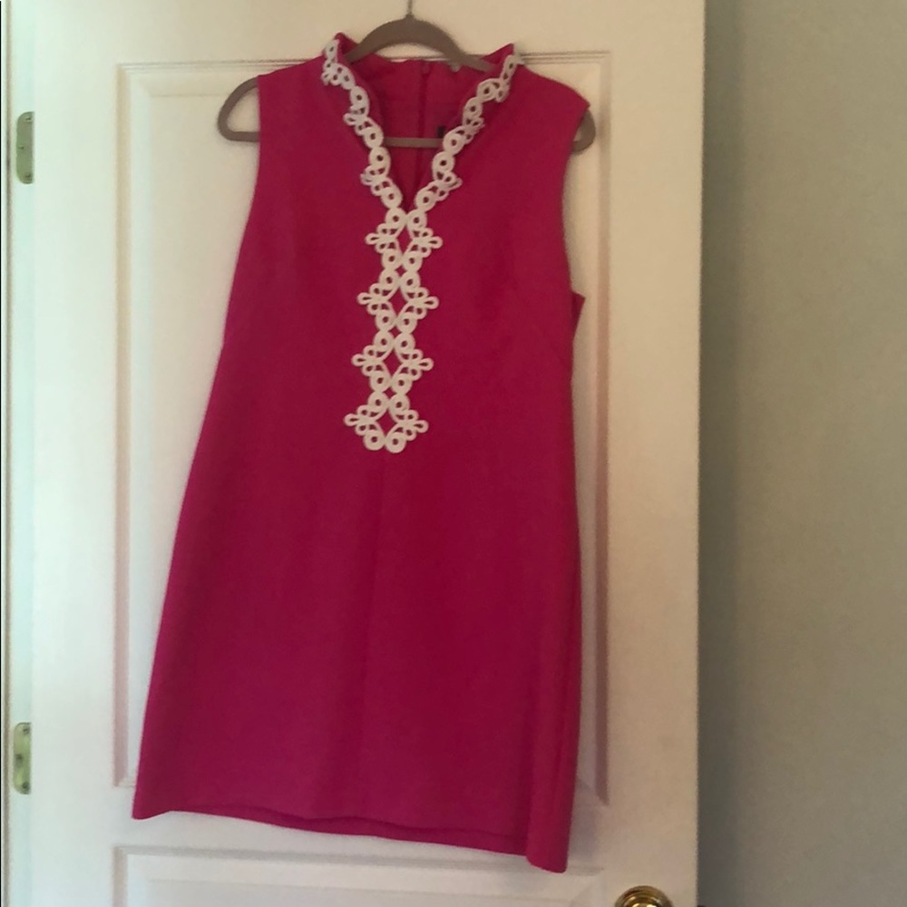 Vince Camuto pink dress with white soutache